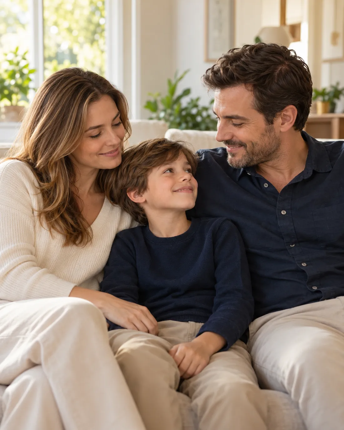 Família reunida em casa